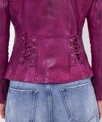 Image 4 of Bianca Leather collared Jacket