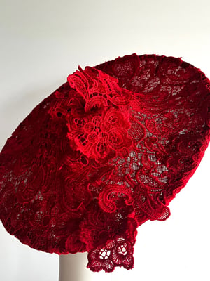 Image of Red lace saucer