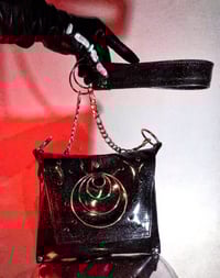 Image 2 of BLACK HOLE | LIMITED EDITION | BLACK GLITTER VINYL O RING CHAINED PURSE