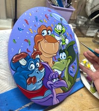 8x10 Oval Canvas Painting- Roll Back The Rock