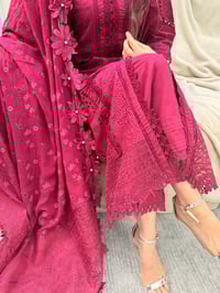 Image 4 of Chikankari magenta