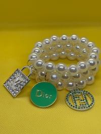 Image 2 of Stackable Pearl Bracelets with Designer-Inspired Charms
