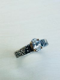 Image 3 of white sapphire ring with paisley band