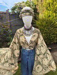 Image 5 of Pefkos co ord sarong set dark green and beige