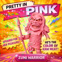 Image 1 of The Trilogy Of Terror Zuni Warrior Pink Plastic Toy 