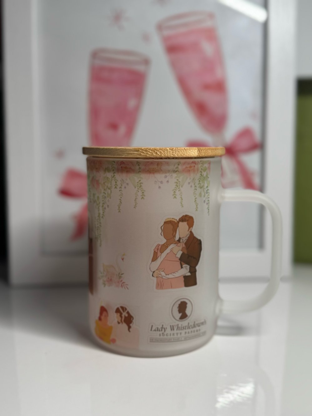 Image of 16oz Frosted Glass Mug - Bridgerton 
