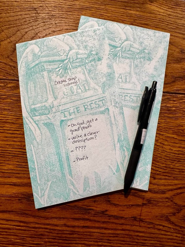 Gravestone Memo Pad