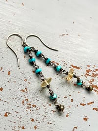 Image 2 of Egyptian turquoise and citrine earrings