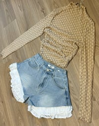 Image 1 of Gathered lace top - 3 colours 