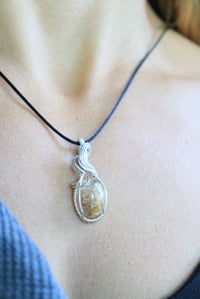 Image 3 of Sterling Silver Titanium Rutilated Quartz Pendant