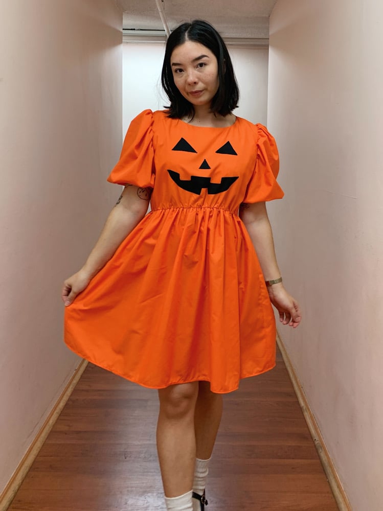 Image of MADE TO ORDER Puff Sleeve Dress — Spooky White Ghostie