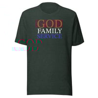 Image 4 of “God, Family, Service” Unisex t-shirt