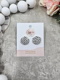 Image 2 of Black and White Stud Earrings