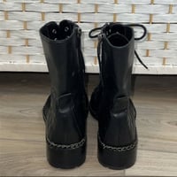 Image 7 of VINCE CAMUTO genu leather blac quilted combat boots