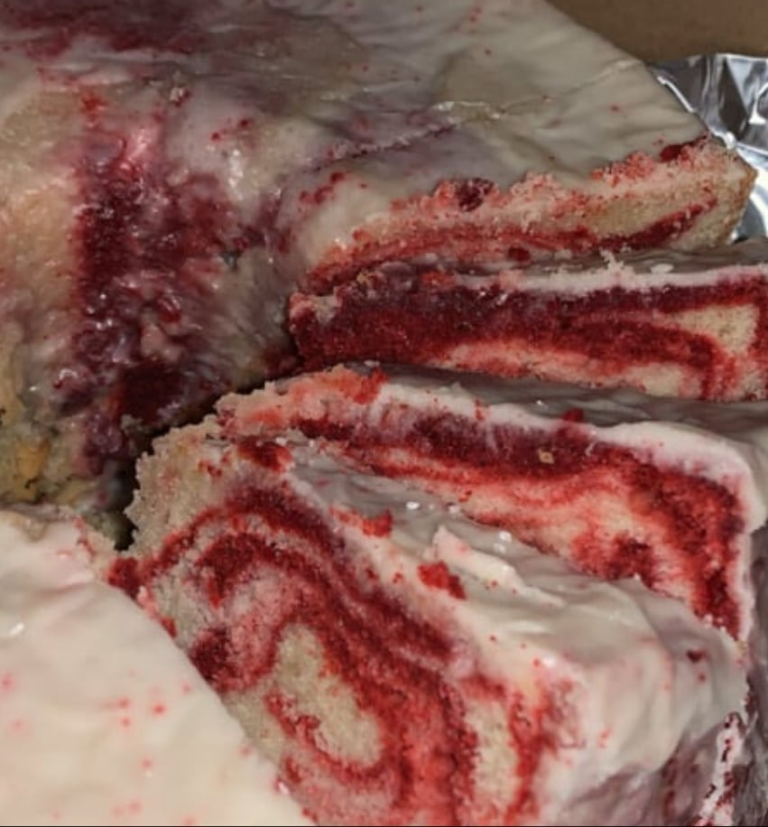 Image of Vanilla & Red Velvet Swirl Poundcake