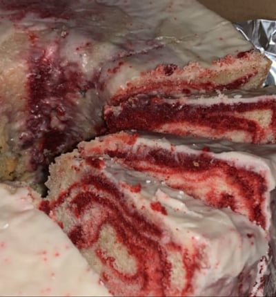 Image of Vanilla & Red Velvet Swirl Poundcake