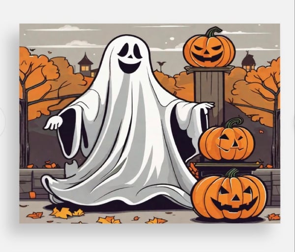Image of Ghost talking to Pumpkins 4X6 Prints