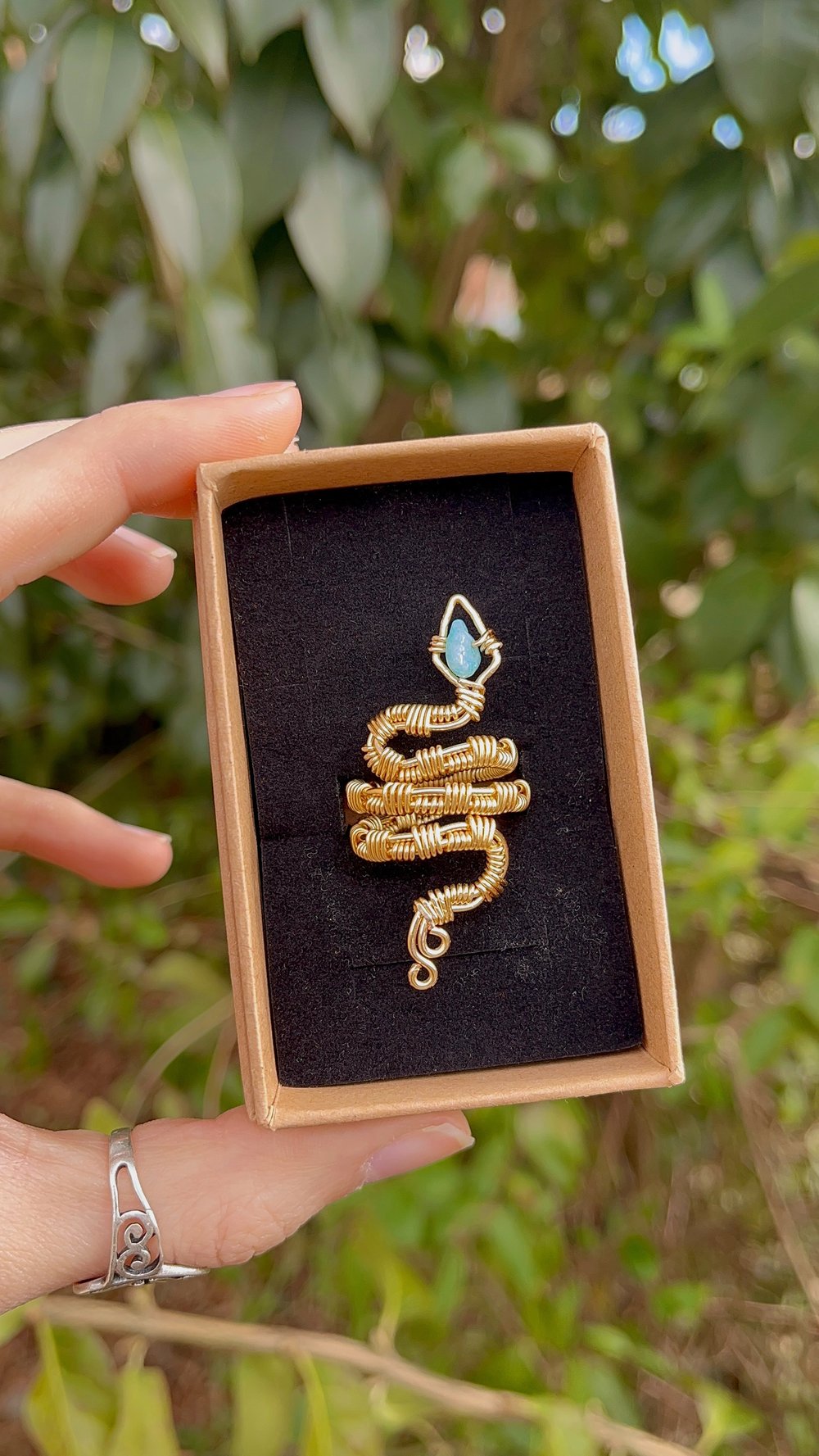 Image of Snake Ring (Choose your crystal)