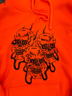 Image of Orange skull flame hoodie 