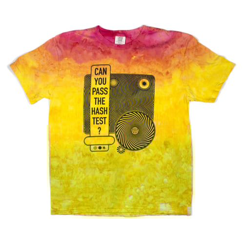 Image of 'CAN YOU PASS THE TEST' Dyed Tee & Moodmat