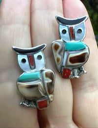 Image 1 of Inlay Owl 🦉 earrings 