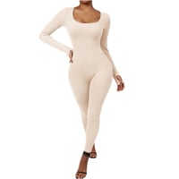 Image 2 of Fitted Stretch Yoga Romper workout jumpsuit
