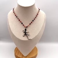 Image 2 of Crackle Agate Lizard Necklace