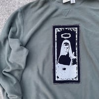 Image 2 of peace offering thermal sage green sweatshirt XL