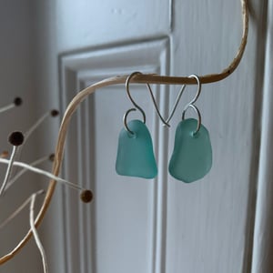 Image of  Turquoise sea glass earrings