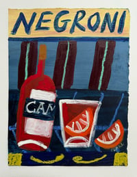 Negroni on blue and claret stripes 