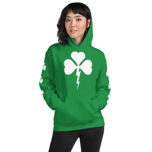 Image of Shamrock Lightning Bolt Women's Green Hoodie