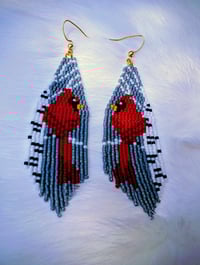 Image 1 of Made to order Red cardinal in birch tree