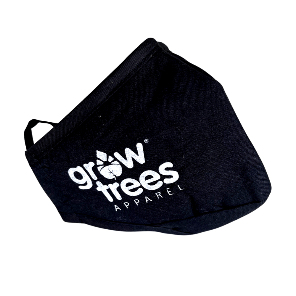 Image of Grow Trees Mask | Black Mask White Print 
