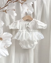Image 1 of Newborn girls body-dress for photoshoots | Bessie | white