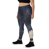Image 1 of Galaxy Lotus Leggings (Elastic Waistband)