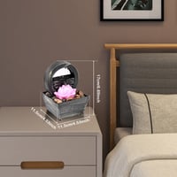 Image 3 of Mini Tabletop Fountain with Light Sound Relaxation Indoor Water Fountain Ornament Zen Meditation Fou
