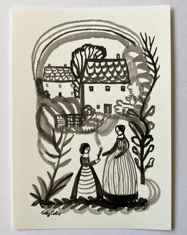 Image of a rainbow - ink drawing