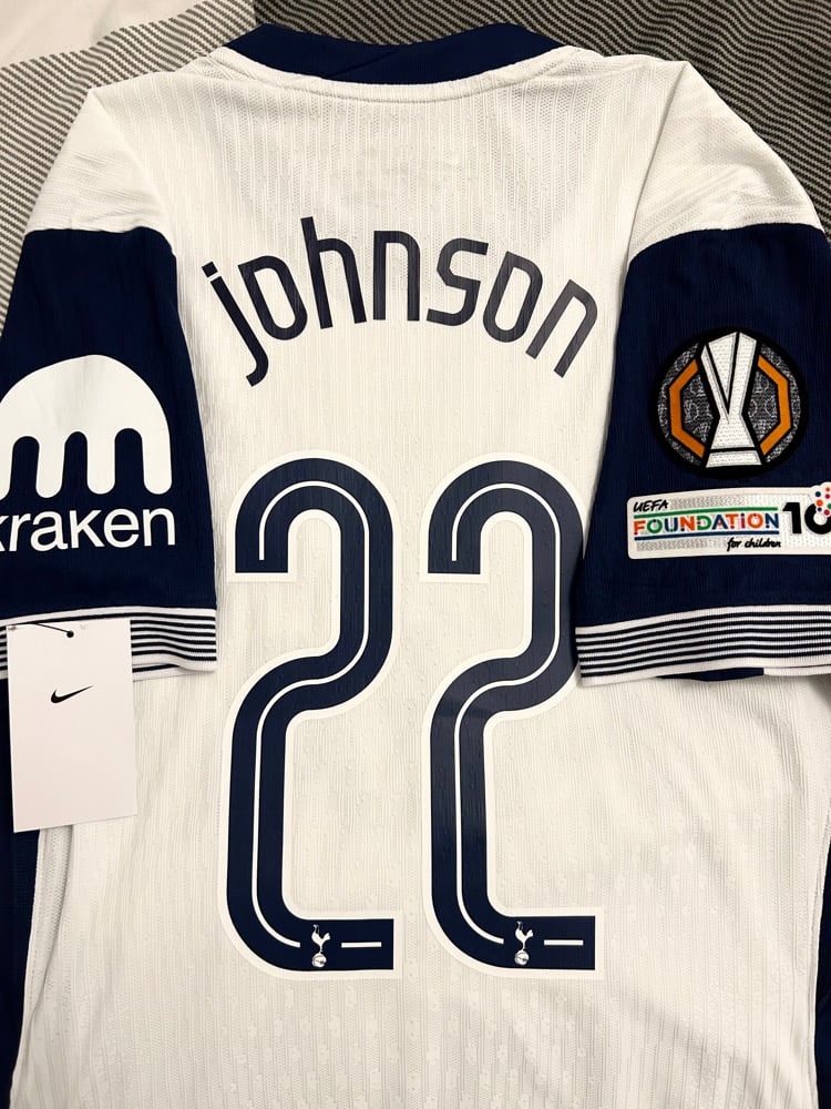 Image of Tottenham Hotspur “JOHNSON 22” Vaporknit 2024/25 Home Europa Final Shirt (M)