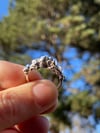 Delicate Silver Bobbly Water Cast Ring