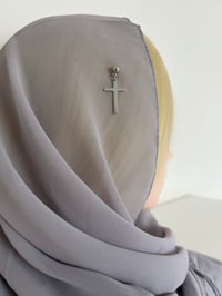 Image 3 of Holy Cross Veil (Silver Gray)