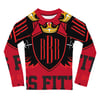 BOSSFITTED Red and Black Logo AOP Kids Compression Shirt