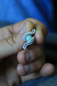 Image 3 of Sterling Silver Green Turquoise Size 6.75 / 7 Ring