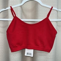 Image 5 of SOFRA red stretchy spaghetti strap bralette bra
