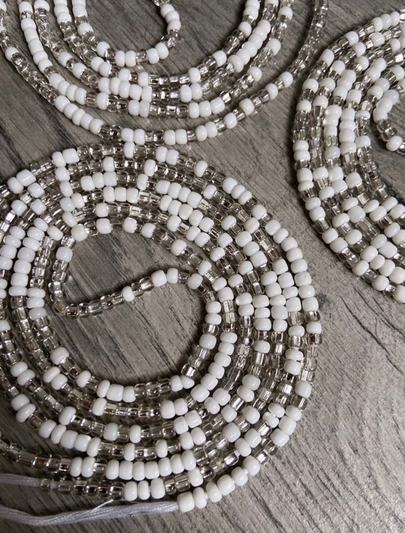 Image of White Tie on Waistbeads Collection 