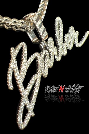 Image of GOLD or SILVER RAW N UNKUT BARBER PENDANT