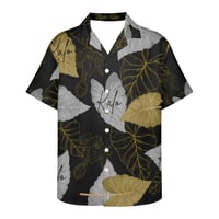 Image 4 of Men's Pique Kalo in Black Print Collard Shirt