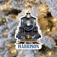 Train Tree Ornament- Blue