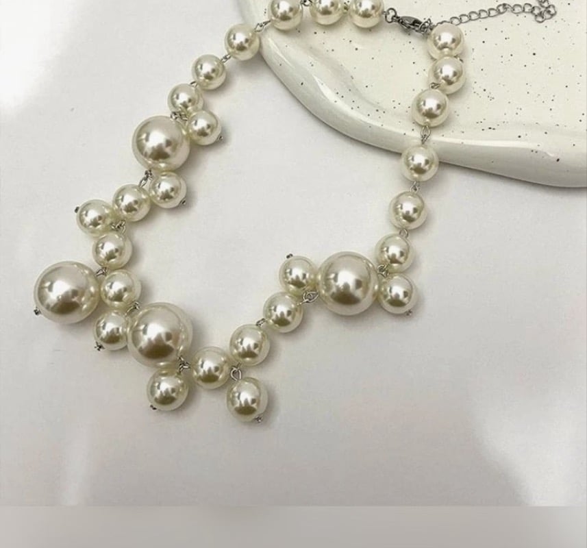 Image of “Foxi Beaded Pearl Necklace”