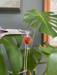 Image 5 of Silver Carnelian Heart Crystal  Necklace