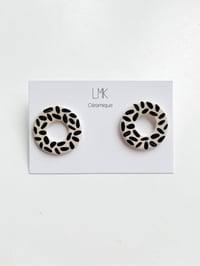 Paire de boucles d'oreilles céramique RONDA PERCA RIZ PM